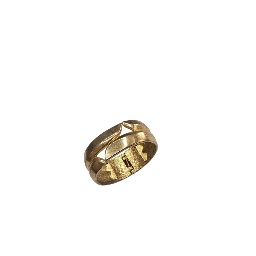 Gold Tone Hinged Cuff Bracelet